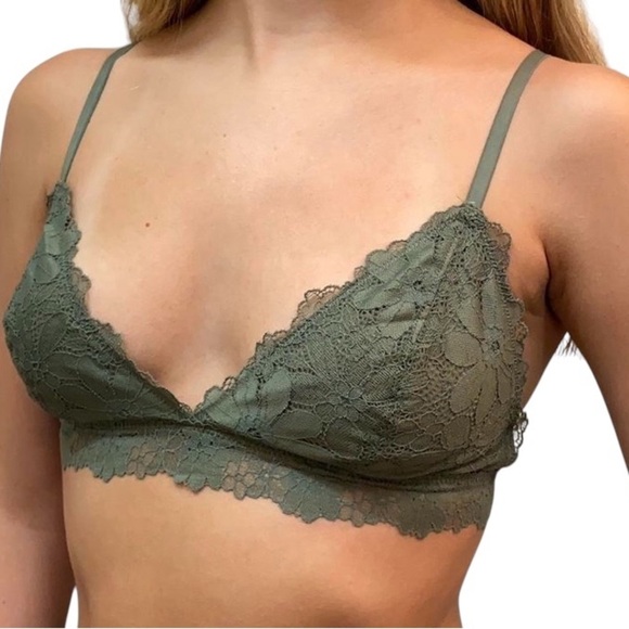 Aerie Lace Bralette in Olive Green Size Large NWT - Picture 2 of 7
